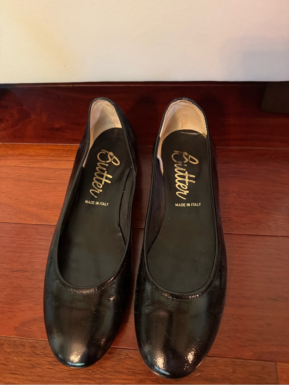 Butter Black Patent Leather Women's Slip-On Flats